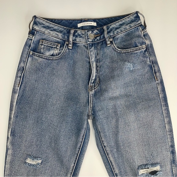 PacSun Medium Mom Jeans Ripped Knee Sz 24 - Picture 5 of 17